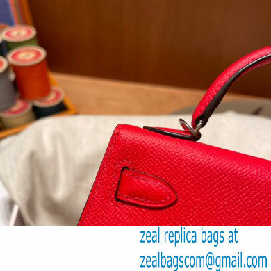 Hermes Mini Kelly II Handbag rouge de coeur original epsom leather