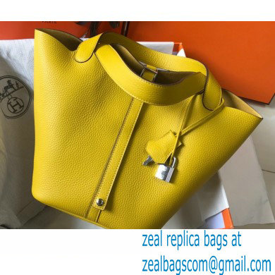 Hermes Picotin Lock 18/22 Bag Yellow with Silver Hardware