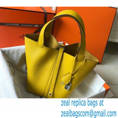 Hermes Picotin Lock 18/22 Bag Yellow with Silver Hardware