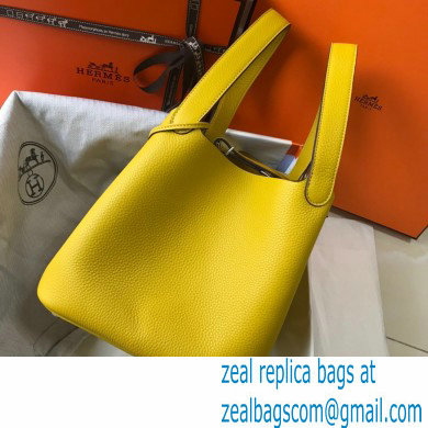 Hermes Picotin Lock 18/22 Bag Yellow with Silver Hardware