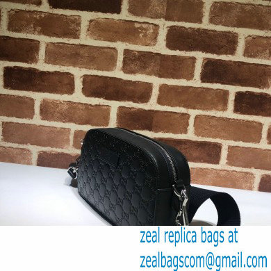 Gucci GG Embossed Leather Black Small Shoulder Bag 574886 2021