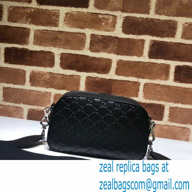 Gucci GG Embossed Leather Black Small Shoulder Bag 574886 2021