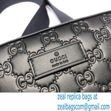 Gucci GG Embossed Leather Black Small Shoulder Bag 574886 2021