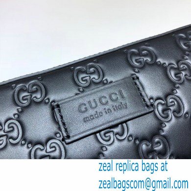 Gucci GG Embossed Men's Bag 495562 Black with Removable Wrist Strap