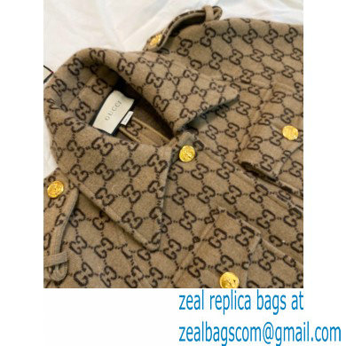 Gucci GG wool cape BEIGE 2021