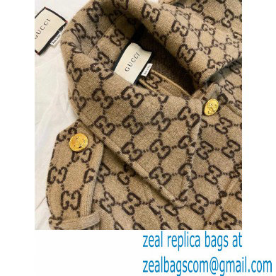 Gucci GG wool cape BEIGE 2021