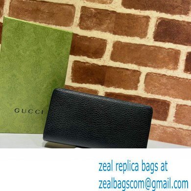 Gucci GG Marmont zip around Wallet 456117 Resin Hardware Black 2022