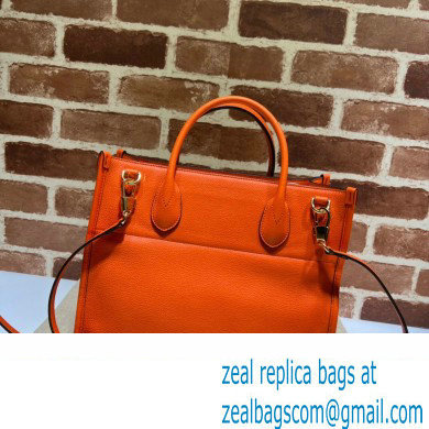 Gucci Small Tote Bag with Gucci Logo 674822 Orange 2022