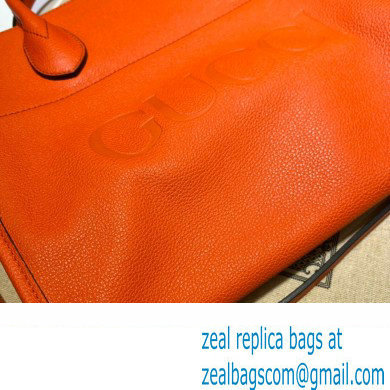 Gucci Small Tote Bag with Gucci Logo 674822 Orange 2022