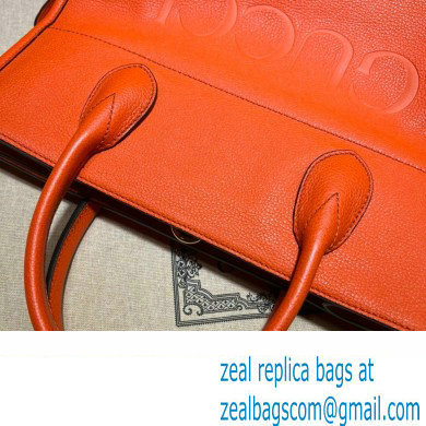 Gucci Small Tote Bag with Gucci Logo 674822 Orange 2022