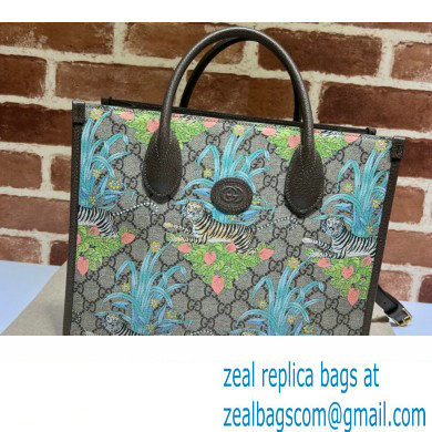 Gucci Tiger GG Small Tote Bag 659983 Flower Print 2022