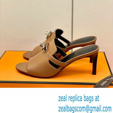 Hermes Kelly Buckle Cute Sandals Brown