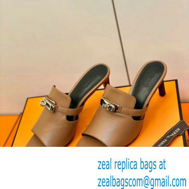 Hermes Kelly Buckle Cute Sandals Brown