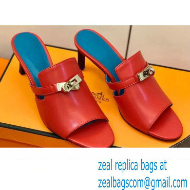 Hermes Kelly Buckle Cute Sandals Red