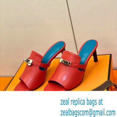 Hermes Kelly Buckle Cute Sandals Red