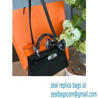 Hermes Mini Kelly II Handbag in original epsom leather black