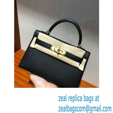 Hermes Mini Kelly II Handbag in original epsom leather black