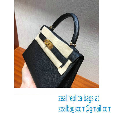 Hermes Mini Kelly II Handbag in original epsom leather black