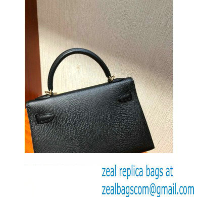 Hermes Mini Kelly II Handbag in original epsom leather black