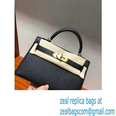 Hermes Mini Kelly II Handbag in original epsom leather black