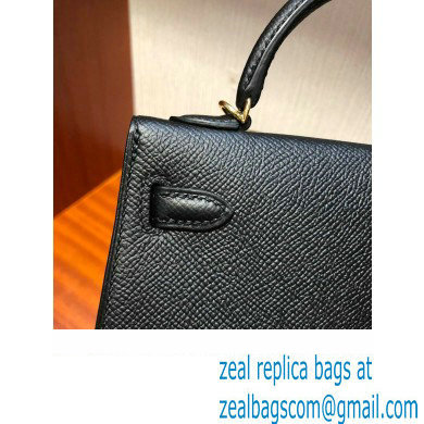 Hermes Mini Kelly II Handbag in original epsom leather black