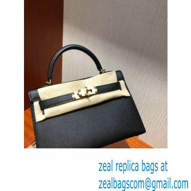 Hermes Mini Kelly II Handbag in original epsom leather black