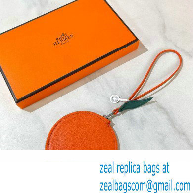 Hermes Orange Leather Fruit Bag Charm 2022