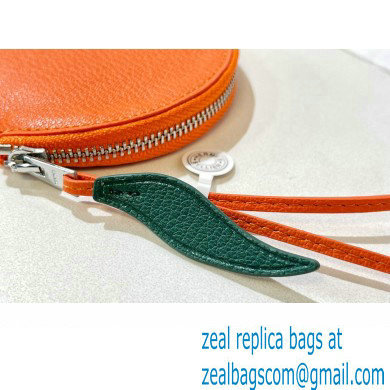 Hermes Orange Leather Fruit Bag Charm 2022