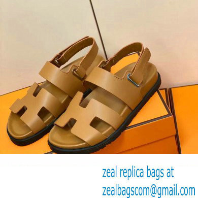 Hermes Original Calfskin Takara Sandals Brown