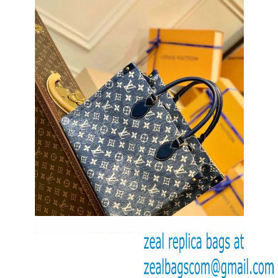 LOUIS VUITTON Monogram denim jacquard OnTheGo MM TOTE BAG M59608