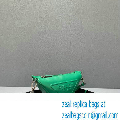 Prada Leather Triangle Shoulder Bag 1BH190 Green 2022