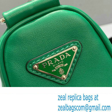 Prada Leather Triangle Shoulder Bag 1BH190 Green 2022