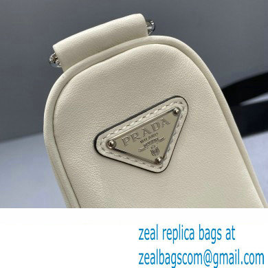 Prada Leather Triangle Shoulder Bag 1BH190 White 2022