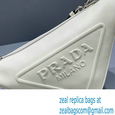 Prada Leather Triangle Shoulder Bag 1BH190 White 2022