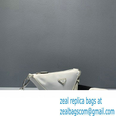 Prada Nylon Triangle Shoulder Bag White 2022