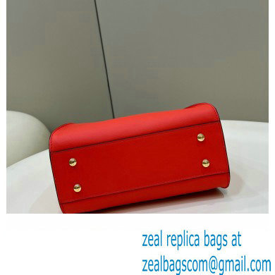 Fendi Peekaboo Iconic Mini Bag Orange Red in Calfskin Leather with FF Lining