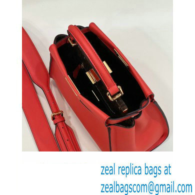 Fendi Peekaboo Iconic Mini Bag Orange Red in Calfskin Leather with FF Lining