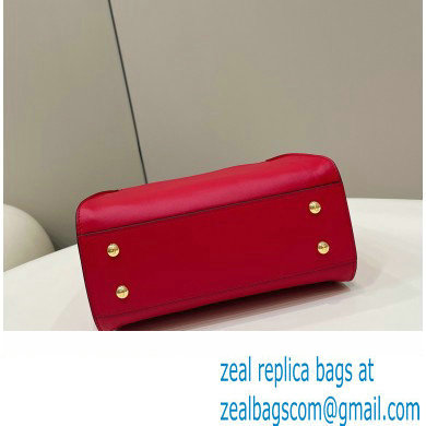 Fendi Peekaboo Iconic Mini Bag Red in Calfskin Leather with FF Lining