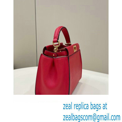 Fendi Peekaboo Iconic Mini Bag Red in Calfskin Leather with FF Lining