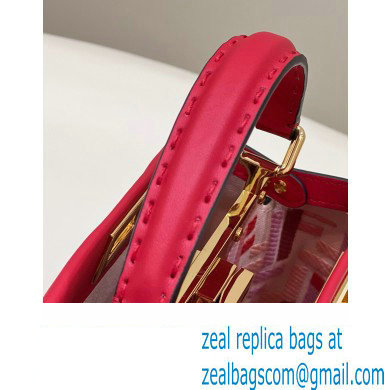 Fendi Peekaboo Iconic Mini Bag Red in Calfskin Leather with FF Lining