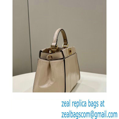 Fendi Peekaboo Iconic Mini Bag in Vintage Effect Lambskin Creamy