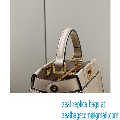 Fendi Peekaboo Iconic Mini Bag in Vintage Effect Lambskin Creamy