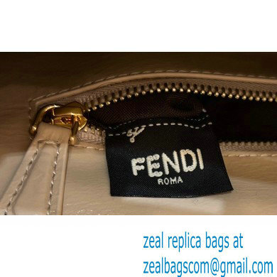 Fendi Peekaboo Iconic Mini Bag in Vintage Effect Lambskin Creamy