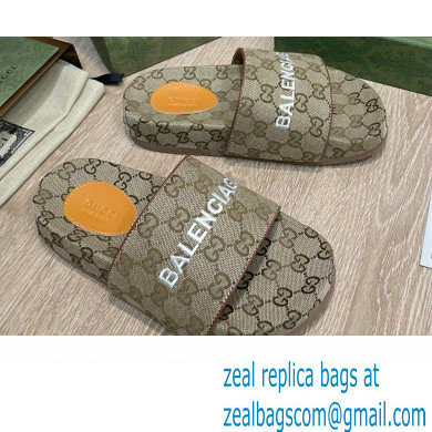 Gucci GG Slide Sandals Balenciaga Beige 2022