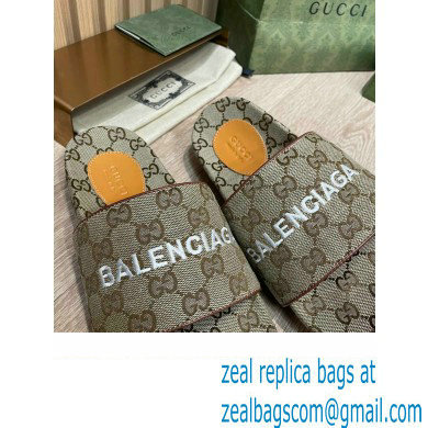 Gucci GG Slide Sandals Balenciaga Beige 2022