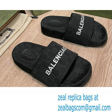 Gucci GG Slide Sandals Balenciaga Black 2022