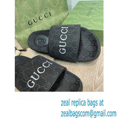 Gucci GG Slide Sandals Logo Black 2022