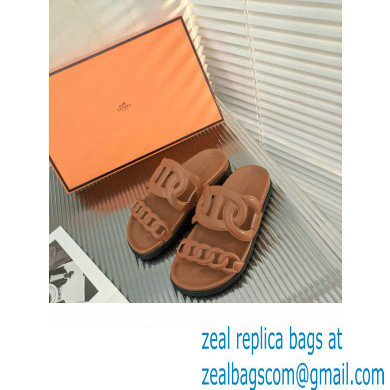 HERMES EXTRA SANDALS IN calfskin tan