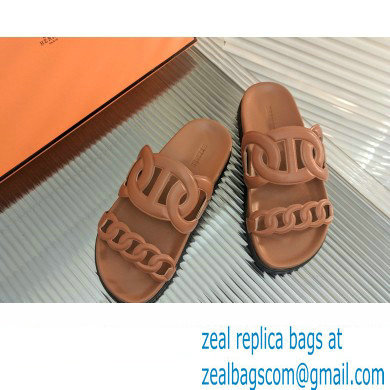 HERMES EXTRA SANDALS IN calfskin tan