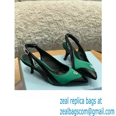 louis vuitton satin and calf leather Archlight Slingback Pumps green 2022